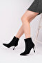 Women's Heeled Suede Boots 9.5 cm Thin Heel Elegant Stylish Modern Design Classic Style Daily Use - 3