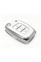 Hyundai Bayon I10 I20 Ix35 Elantra Tucson Key Case Cover Silent Model White Silver Silver Color - 2