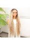 Afro Wave Russian Auburn Honeycomb Ombre Platinum Sparkle Fiber Synthetic Tulle Wig - 3