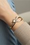 Steel Butterfly Asymmetrical Black Handcuff Bracelet – 18 cm Women's Bracelet |   Non-Tarnish Women's Jewelry