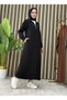 Sports Long Knitted Hijab Dress with Zipper Detail Pocket - 5