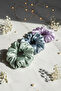 3-Piece Women's Satin Hair Scrunchie Set - Luxurious Silk-Look Tie Scrunchie Bun Night Hair Tie Set - 6