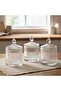 Set of 3 Line Pattern Lid Glass Spice Jars 3 X 325 Ml.