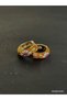 Gift Steel Gold Gold Enamel Patterned Orange Daily 1.5cm Hoop Earrings - 3