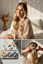 3-Piece Women's Satin Hair Scrunchie Set - Luxurious Silk-Look Tie Scrunchie Bun Night Hair Tie Set - 5