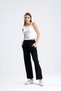 High Waist Scuba Pants with Front Seam - 5