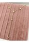 Steel Gold Stone Star Framed Y Necklace - 5