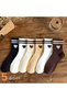 5 Pairs of College Socks with Stripes & Heart Pattern Breathable Flexible Texture