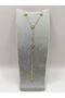 Steel Gold Stone Star Framed Y Necklace - 2