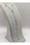 Steel Gold Stone Star Framed Y Necklace - 4