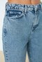 Bt16518850 Women's Blue Snow Wash High Waist Comfort Stretch Fabric Denim Mom Jeans Pants - 5