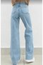 Bt13026052 Women's Snow Wash Blue Stretch Fabric Casual Jeans Pants Leg - 3