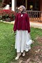 Lace-Up Collar Knit Sweater Burgundy