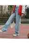 Bt14568980 Women's Blue Snow Wash Casual High Waist Stretch Fabric Jeans - 3