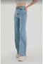 Bt12832301 Women's 90's Jeans Blue Snow Wash Loose Super High Waist Stretch Fabric Denim Pants - 2