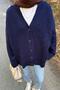 Casual Textured Basic Cardigan Navy Blue - 3