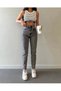 Bt17954152 Jeans Women's Smoked Gray High Waist Comfort Stretch Fabric Denim Mom Jeans Trousers - 2