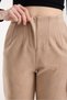 Suede Pleated Elastic Waist Pants - Suede Pleated Elastic Waist Pants - 7