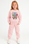 Girl's Printed Winter Fleece-Lined Sweatshirt / Tracksuit Set - 2