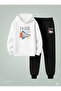 Children's Hooded Set My Space Printed 3 Thread Ş Fleece-Lined Sweatshirt Sweatpants Thick Winter Sportswear Combination