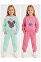 Girl's Printed Winter Fleece-Lined Sweatshirt / Tracksuit Set
