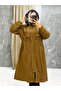 Tan Fur Lined and Waterproof Large Size Oversize Women's Winter Coat & Coat - 6
