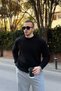 Mira Premium Hair Knit Crew Neck Black Thick Knitwear Sweater - 6