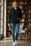 Women's Plush Zippered Hooded Fleece Sweatshirt – Soft Textured Comfortable Oversized Models