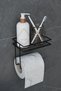 Toilet Paper Holder with Shelf and Self Adhesive Toilet Paper Wc Paper Hanger Black - 2