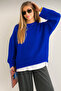Women's Crew Neck Oversize Knitwear Sweater - 2