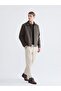 Southblue Brown Shirt Collar Wool Blend Men's Cashmere Jacket - 2