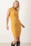 Women's Yellow Front Beaded Sleeveless Knitwear Dress Arm-26K136034 - 2