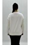Plus Size Teddy Bear Graphic Stone Pearl Detailed Long Sleeve O Oversized Women's Sweat - 5