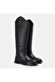 Large Size Women's Genuine Leather Boots 41-42-43-44-Black Leather - 2