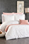 Ophelia 100% Cotton Butterfly Pattern Embroidered, Ruffled, 8-Piece Premium Double Duvet Cover Set