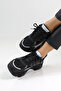 Black Women's Sneaker - Stylish and Comfortable High Platform Sole Casual Shoes - 7