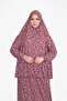 Namaz Elbisesi Jarse Desanli Two Piece Bordo - 3