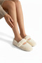 Lily Women's Plush Strap Stylish Lightweight Ballet Flats Home Casual Shoes - 2