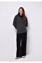 Regular Fit Polo Neck Plain Women's Anthracite T-Shirt - 3