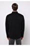 Comfort Fit Polo Neck Plain Men's Black Long Sleeve T-Shirt - 2