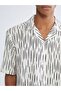 Regular Fit Resort Collar Short Sleeve Patterned Men's Shirt - 3