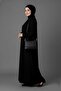 Medina Silk Mevlana Cut Loose Plus Size Ferace with Pockets and Belt - 4
