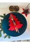Red Color 6 Pieces Decorative Pine Tree Napkin Holder & Spoon Holder Christmas Ornament New Year Tableware Ornament - 8