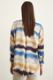 Women's Long Sleeve Watercolor Patterned Colorful Cotton Satin Premium Quality Sporty Stylish Shirt - 5
