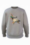 سويت شيرت Hunting Duck Hunt Flying Ducks مطبوع ذو مقاس عادي وثلاثة خيوط مبطن بالصوف مصنوع من القطن بنسبة 100% باللون الأنثراسيت