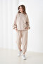 Women's Oversized Hooded Sweatshirt Pleated Design Tracksuit Set Suitable for Hijab - 6