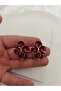 Four Spiral Burgundy Gold Women's Earrings