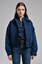 سترة نسائية ذات قصة عادية باللون الأزرق الداكن 261 LCF 131004 VERTI 3 DENIM - 2