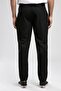 Matteos regular-high waist loose straight cut straight leg black men's trousers - 3