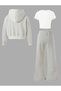 Children's New New York Printed 3-Piece Jacket Crop T-Shirt and Sweatpants Set Suit - 2